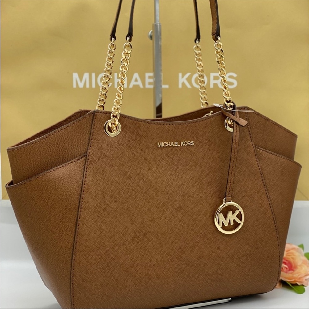MICHAEL KORS LG CHAIN SHOULDER TOTE LUGGAGE - Picture 14 of 16